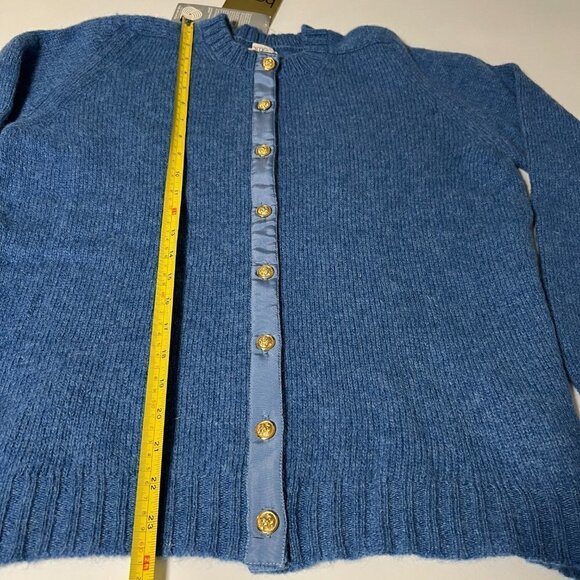 Barrie Knitwear Sweater Size 42 Cardigan Shetland 100% Pure Wool Gold Buttons - Picture 10 of 15